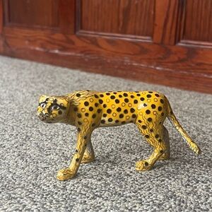Cloisonné Enamel Cheetah Figurine
